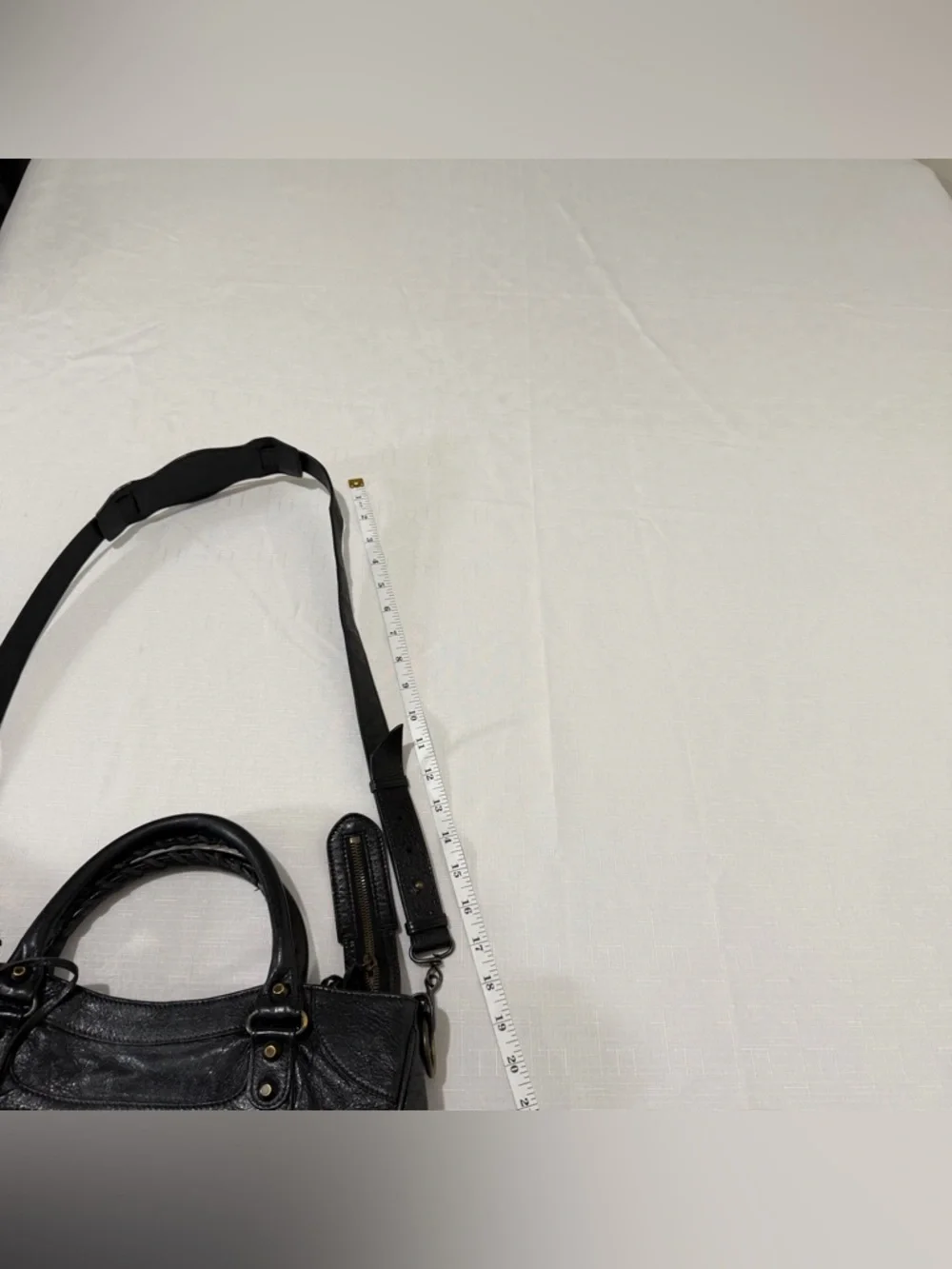 Balenciaga Classic Velo Black Leather Bag Aged Brass Moto Crossbody - Picture 11 of 16
